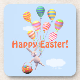 Posavasos Feliz Conejo de Pascua y Globos