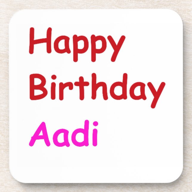 Posavasos Feliz cumpleaños Aadi (Frente)