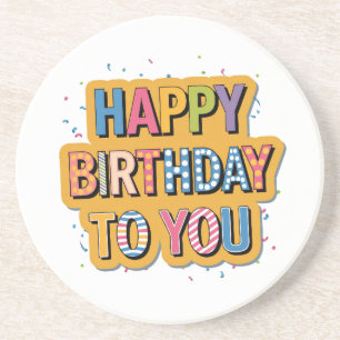 Posavasos Feliz cumpleaños con patrón