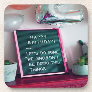 Posavasos ¡Feliz cumpleaños! Divertido problema travieso