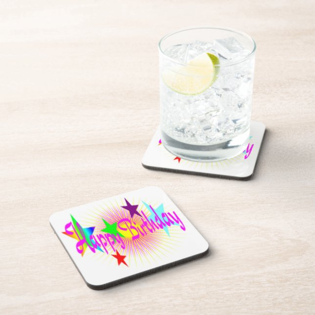 POSAVASOS " FELIZ CUMPLEAÑOS " ESTRELLAS (Lado Derecho)