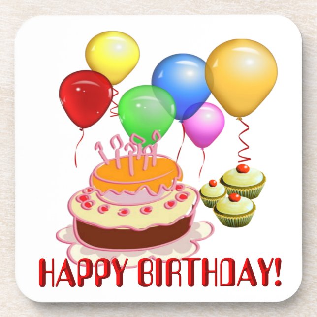 Posavasos Feliz cumpleaños ~ Juego de Pascua (Frente)