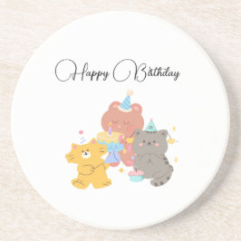 Posavasos Feliz Cumpleaños Oso Teddy