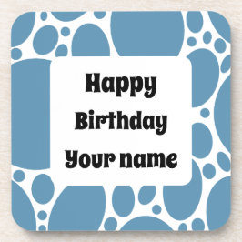 Posavasos Feliz cumpleaños, patrón azul