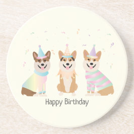 Posavasos Feliz cumpleaños Pembroke Welsh Corgi Dogs