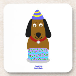 Posavasos Feliz Cumpleaños Pup Hard Plastic Coaster