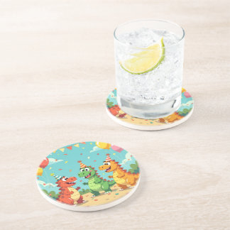 Posavasos Feliz cumpleaños tema dinosaurios