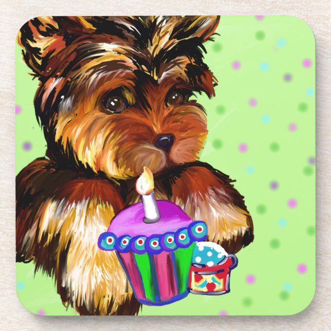POSAVASOS FELIZ CUMPLEAÑOS YORKIE POO (Frente)