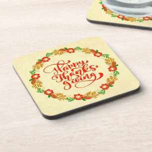 Posavasos Feliz Día de Acción de Gracias, la guerra de oro