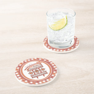 Posavasos Feliz Día de Acción de Gracias, Rótulo Retro Bendi