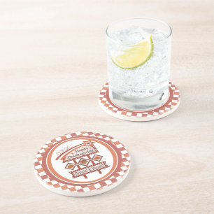 Posavasos Feliz Día de Acción de Gracias, Rótulo Retro Bendi