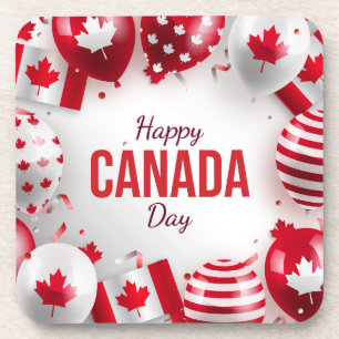 Posavasos Feliz Día de Canadá. 