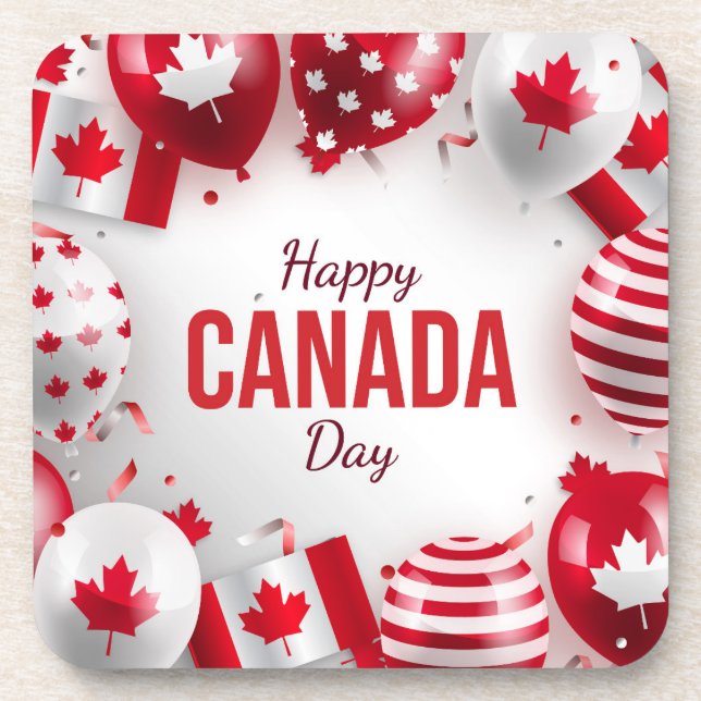 Posavasos Feliz Día de Canadá.  (Frente)