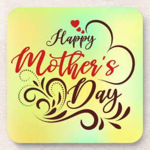 Posavasos Feliz Día de la Madre Elegante Diseño-23331