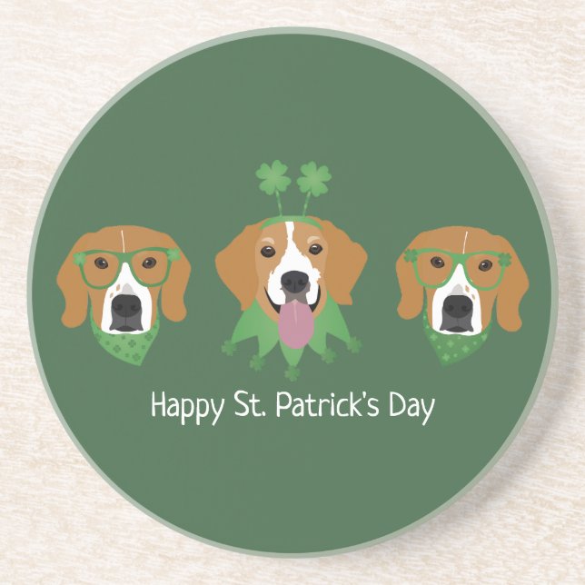 Posavasos Feliz Día de San Patrón Perros Beagle (Frente)