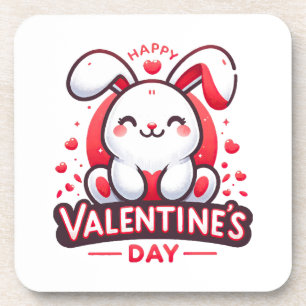 Posavasos Feliz día de San Valentín Conejo Lindo
