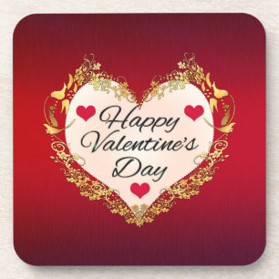 Posavasos Feliz Día de San Valentín, forma del corazón - 479
