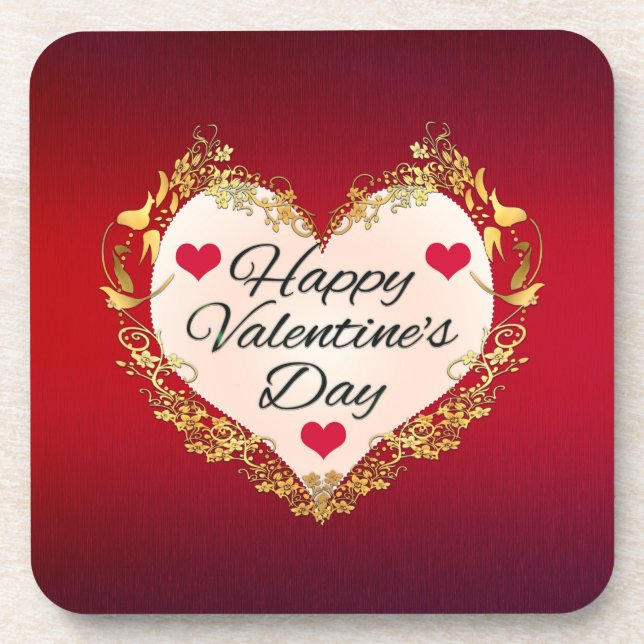 Posavasos Feliz Día de San Valentín, forma del corazón - 479 (Frente)