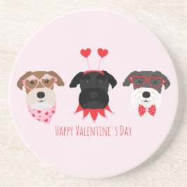 Posavasos Feliz Día de San Valentín Perros Schnauzer