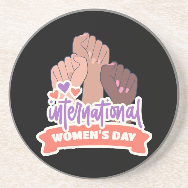 Posavasos Feliz Día Internacional de la Mujer (Frente)