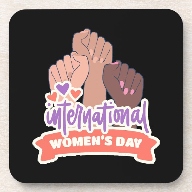 Posavasos Feliz Día Internacional de la Mujer (Frente)