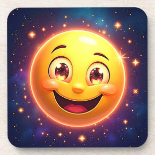 Posavasos Feliz Emoji de ojos cósmicos