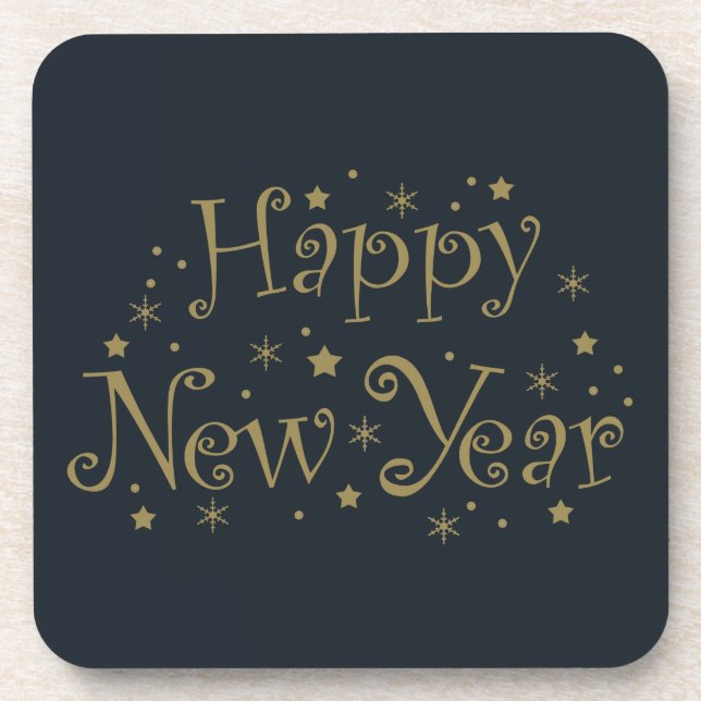 Posavasos feliz evento de año nuevo (Frente)