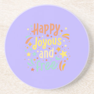 Posavasos Feliz, feliz, libre, motivacional, Inspirador