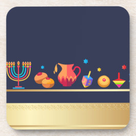 Posavasos Feliz Fiesta Hanukkah Decoración Hermosa