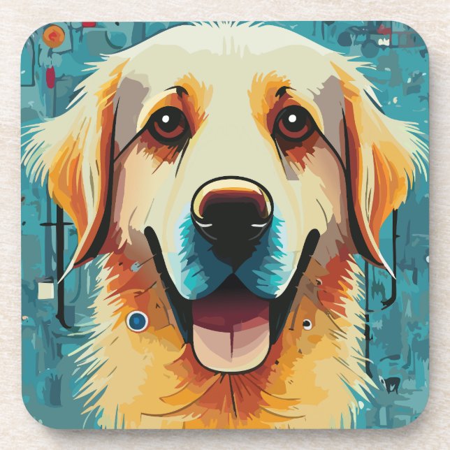 Posavasos Feliz Golden Retriever (Frente)