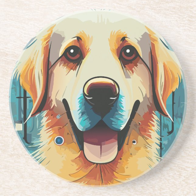 Posavasos Feliz Golden Retriever (Frente)