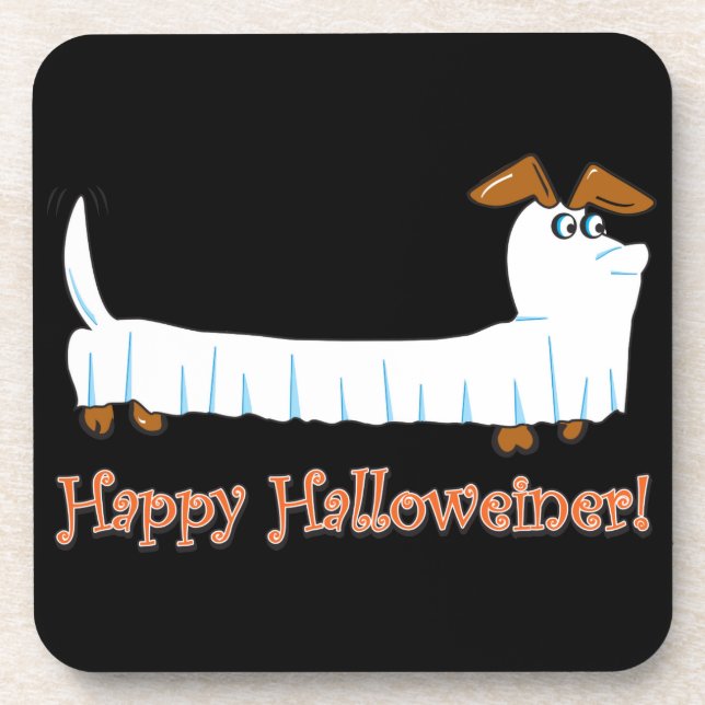 Posavasos Feliz Halloween Dachshund (Frente)