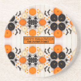 Posavasos Feliz Halloween Naranja Calabaza