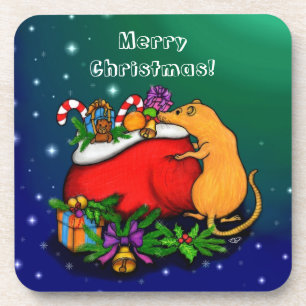 Posavasos Feliz Navidad con el príncipe rata