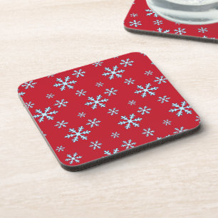 Posavasos Feliz Navidad Copo de Nieve Azul Fiesta de Inviern