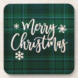 Posavasos Feliz Navidad Cuadro Verde