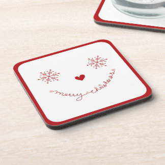 Posavasos Feliz Navidad, deliciosos copos de nieve, festivid
