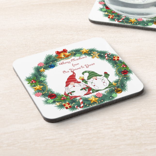 Posavasos Feliz Navidad desde nuestro hogar a los tuyos en u (Lado Izquierdo)