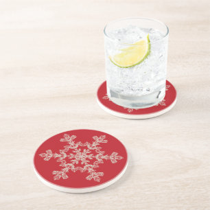 Posavasos Feliz Navidad Elegante Copo de Nieve Fiesta de Inv