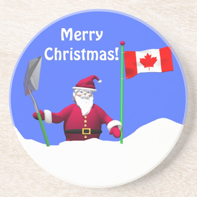 Posavasos Feliz Navidad en Canadá (Frente)