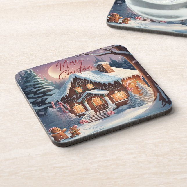 Posavasos Feliz Navidad Gingerbread House (Lado Izquierdo)