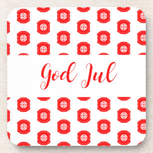 Posavasos Feliz Navidad God Jul patrón escandinavo regalo