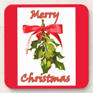 Posavasos feliz navidad mistletoe