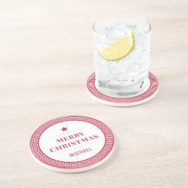 Posavasos Feliz Navidad Moda moderna Elegante Navidad Roja