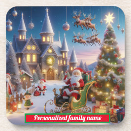 Posavasos Feliz navidad Montaña dura de plástico