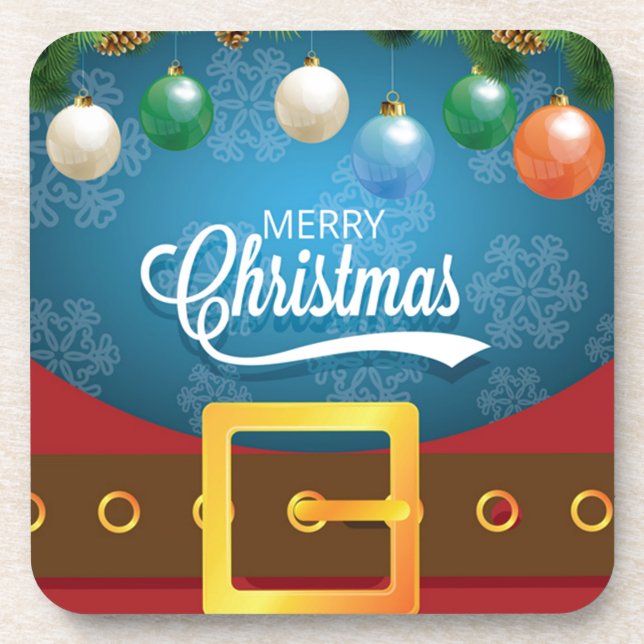 Posavasos Feliz Navidad Santa Suit (Frente)