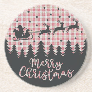 Posavasos Feliz Navidad Santa y Monastre de Arenisca
