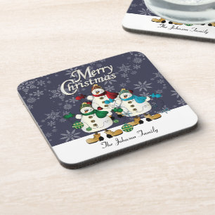Posavasos Feliz Navidad Snowmen Pals   NAVIDADES