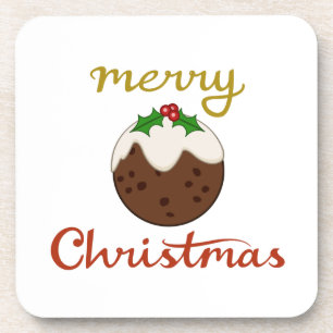 Posavasos Feliz Navidad y diseño de pudding