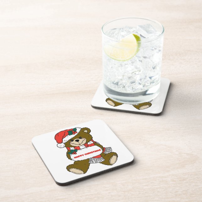 Posavasos Feliz oso Navidad (Lado Derecho)